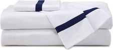 Full-Size Martex Luxury Series Sheets – Navy Stripe Miracle Sheet Set ✨FREE SHIP