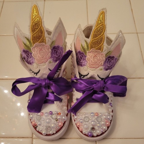 Custom converse unicorn beaded - converse,