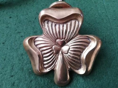 Old brass irish shamrock - old, door