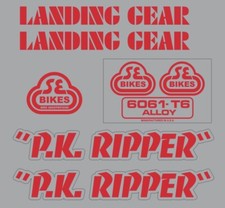 SE Racing PK ripper decal Set Red - Old school BMX