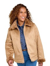 Ladies Bonded Zip Front Faux