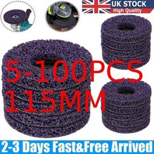 5-100x 115mm Poly Strip Wheel Discs Paint Rust Remove Abrasive Angle Grinder UK