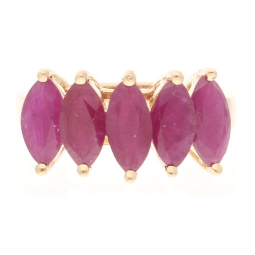 14carat yellow gold - yellow, ruby