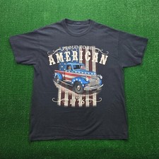 Proud to be American Tshirt Mens XL Black Casual Patriotic Pickup Truck