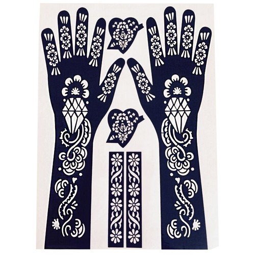 Henna hand tattoo stencil - tattoo,
