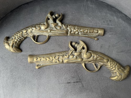 Pair vintage solid brass - pair,