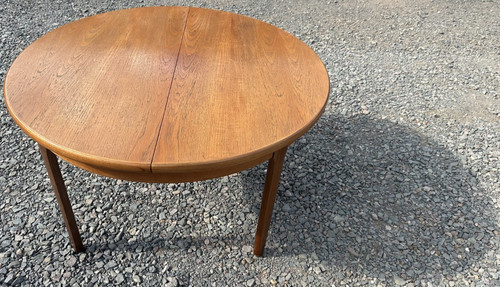 Round extending teak dining - extending,