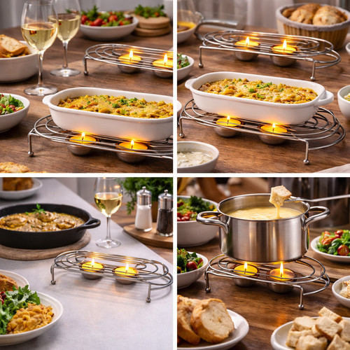 Oval double food warmer chrome - oval,