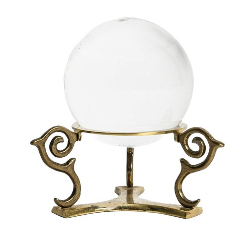 Crystal ball with aged brass - ball,