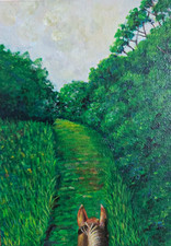 Horse Walk Acrylic Painting