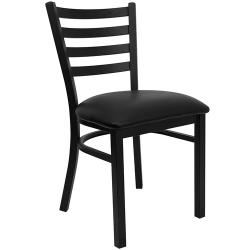 Black metal ladder back - black,