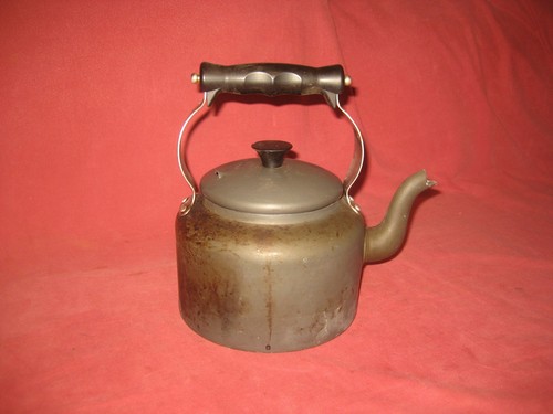 Aga stove top - grey, kettle