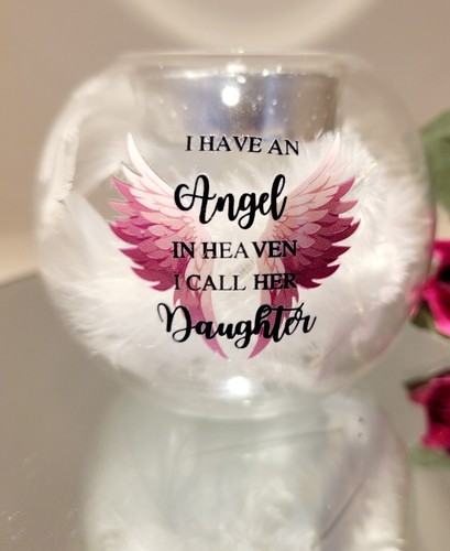 Memorial feather candle holder - feather,