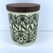 Hornsea Pottery Brontë Cinnamon Jar Spice Canister  Vintage 1970s with Teak Lid