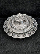 Vintage pressed Glass Covered