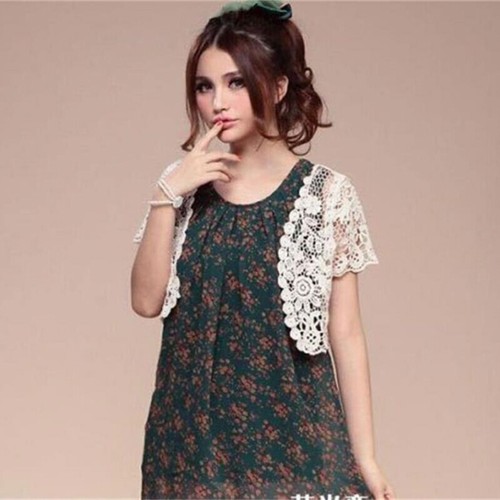 Short sleeve crochet lace - sleeve,