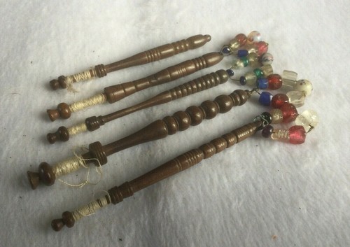 Antique lace bobbins - , dark