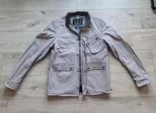 Barbour Mens Beige Retail Ouston Waxed Cotton SS17 / Size L Jacket Coat