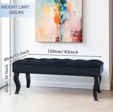 NEWIMAGE Dutch Velvet Ottoman Bench Modern Bedroom Benches Footrest Stool Accent