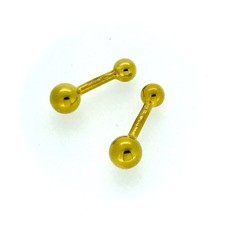Barbell Cufflinks Hallmarked 18ct Gold Plated Sterling Silver Ball Cuff Links