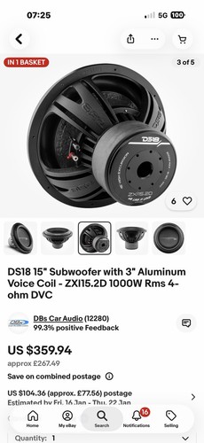 Da18 inch sub - with, box