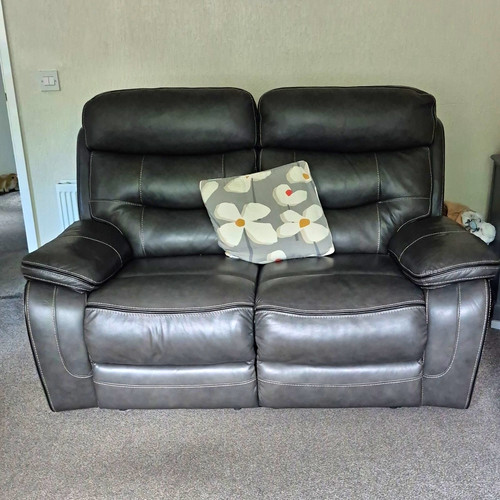 Dfs grey leather - dfs, seater