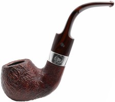 Peterson Irish Harp Sandblast 9mm FILTER Silver Mount Large Bent Apple Pipe XL02