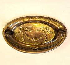 Brass oval plate rose handle
