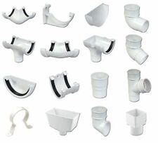 White Half 112mm Round Plastic UPVC Guttering 68mm Downpipes Rainwater Fittings
