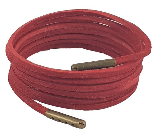 Red leather shoelaces boot - shoelaces,