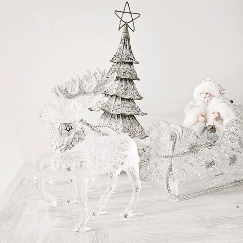 Vtg santa sleigh 90s - vtg, silver
