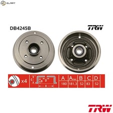 2x BRAKE DRUM DB4245B FOR