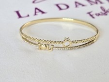 Gorgeous Cute Elegant 14k Gold-plated "I Love U" Bangle 