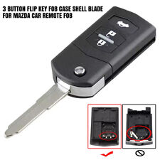 3 Button Flip Key Fob Case Shell Blade For MAZDA 2 3 5 6 RX8 MX5 Car Remote Fob