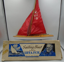 TOY WORKS MARLOW 18" UFFA FOX U.F. 18 SEA SWALLOW VINTAGE POND YACHT BOXED READ