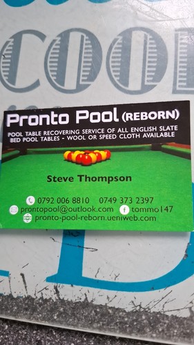 Pool table recovering service - recovering,