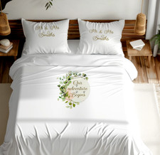 Personalised bespoke Bridal gift, Wedding floral duvet COVER  set, bedroom item