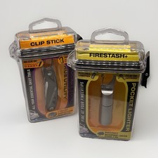TRUE UTILITY FIRESTASH MINI LIGHTER & CLIP STICK Survival Keyring Carabiner Pack