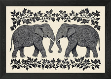 Elephants Botanical Black &