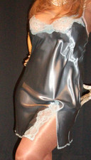 Vtg Silver Lace Short Dress