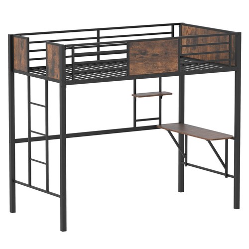 Single size metal loft bed - size,