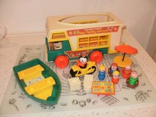 Vintage 1970s Fisher Price Play Family Camper Van Play set only missing 2 pieces