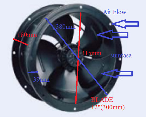 300mm industrial duct fan - 300mm,