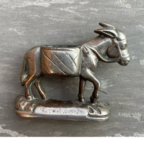 Brass donkey figurine statue - figurine,