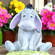 Vintage Sad Eeyore Winnie The Pooh Porcelain Figure Disney Malaysia Pink Bow HTF