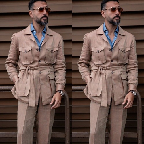 Solid khaki men - men, summer
