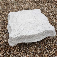 Cream Concrete Square Patterned Plinth Base