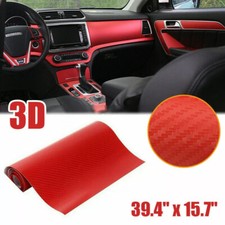 3D Carbon Fiber Red Car Sticker Vinyl Decal Interior Parts Decor Car Accessories