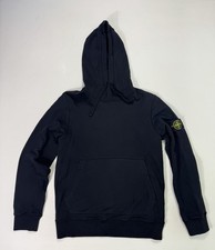 Black Stone Island Mens Hoodie Size Medium Black Logo Patch
