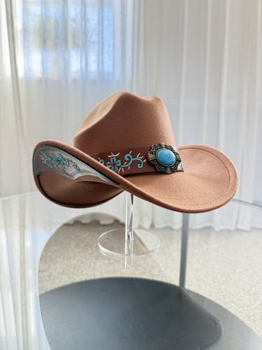 Brown cowboy hat one size - cowboy, fits